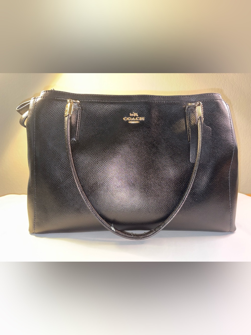 Coach Christie Carryall pebble Leather black
